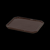 Set of 4 rectangular bonsai saucers (21 x 17 x 2cm) for water drainage and elegant plant display.