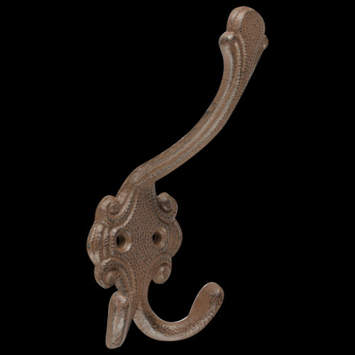 Set of 8 assorted cast iron coat hooks featuring unique designs for stylish and functional home organization.