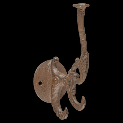 Set of 8 assorted decorative cast iron coat hooks, showcasing unique designs for stylish storage in any room.