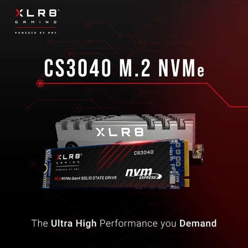 1TB PNY XLR8 CS3040 M.2 NVMe SSD with 5600 MB/s read speed, ideal for gaming, video editing, and high-performance computing.