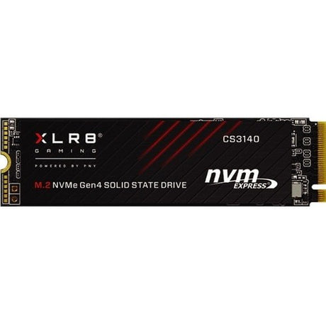 PNY XLR8 4TB CS3140 M.2 NVMe SSD - high-speed storage for gamers and creators with up to 7500 MB/s read speed and 256-bit AES encryption.