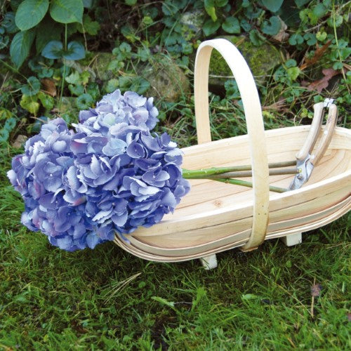 Set of 3 Dried Flower Wooden Trugs made from willow, perfect for organizing, collecting fruits, or home decor.