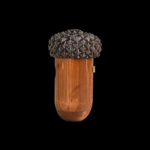 Acorn-shaped birdhouse made from FSC certified wood, providing a safe nesting site and winter refuge for birds.