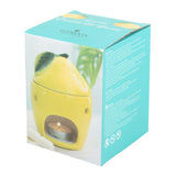 Bright yellow lemon-themed oil burner, perfect for infusing scents and enhancing home decor with a playful touch.