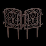 Connectable cast iron lawn fence set (2), 21x29cm, ideal for garden edging, easy to install, self-staking design.