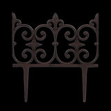 Elegant Fleur-de-lis lawn fence set of 2, 26x28cm, durable cast iron, self-staking design for easy garden edging.