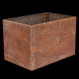 Rectangle Corten Steel Planter (60 x 40 x 40cm) with rust finish, ideal for vibrant outdoor flower and herb displays.