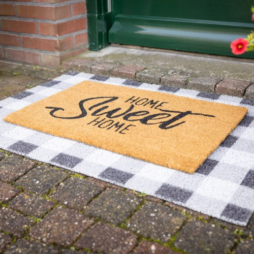 Checkered loop anti-slip doormat, 90 x 60 cm, enhances entryways with style and safety for high-traffic areas.