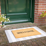 Stylish striped anti-slip doormat (90x60cm) made of durable PVC, perfect for indoor and outdoor use.