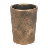 Green Man Bronze Terracotta Plant Pot by Lisa Parker, featuring intricate nature design in antiqued bronze finish, ideal for plants.
