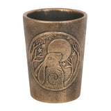 Moon Gazing Hare bronze terracotta plant pot by Lisa Parker, featuring enchanting artwork and a mystical design for indoor gardening.