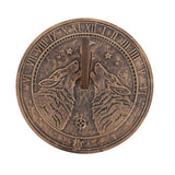 Howling Wolves Terracotta Sundial featuring a rustic design, perfect for enhancing outdoor spaces and marking time stylishly.