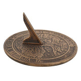 Tree of Life Terracotta Sundial by Lisa Parker, beautifully detailed with a rustic finish, enhancing any garden decor.