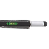 5-in-1 multitool ballpoint pen featuring screwdriver, ruler, spirit level, stylus, and pen for all DIY tasks.