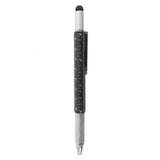 5-in-1 Multitool Ballpoint Pen featuring a pen, screwdriver, spirit level, stylus, and ruler for DIY enthusiasts.