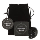 Handcrafted Black Obsidian Crystal Skull, 4x5x2 cm, a protective decor piece for energy and style, perfect as a gift or talisman.