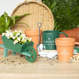 Charming plant pot-shaped mug with mini shovel spoon, featuring "Head Gardener" for avid gardeners and plant lovers.