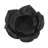 Black Rose Resin Tealight Candle Holder featuring an elegant black rose design, perfect for creating a gothic romantic ambiance.
