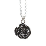 Stainless steel rose pendant necklace from Smartfox NZ, showcasing intricate design and gothic elegance for any outfit.