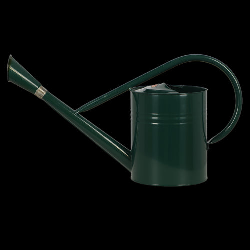 Outdoor Green watering can (7.5L) with long spout, detachable head, and ergonomic handle for precise, comfortable watering.