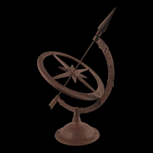 Large cast iron sundial measuring 34 x 40 x 54cm, serving as a functional timekeeper and elegant garden decor.