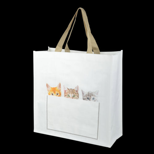 Set of 24 stylish cat design shopping bags, 40cm, perfect for eco-conscious shoppers and cat lovers.