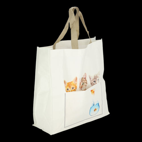 Set of 24 charming cat design shopping bags, 40cm, durable and eco-friendly for stylish errands and grocery runs.