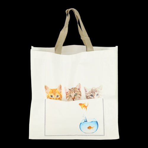 Set of 24 stylish cat design shopping bags, 40cm, eco-friendly and durable for everyday use.