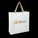 Set of 24 reusable shopping bags featuring whimsical cat designs, ideal for eco-friendly cat lovers, measuring 40cm.