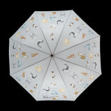 Umbrella with Cat Breeds design, 120 x 95cm, features a sturdy wooden handle and automatic open mechanism for rainy days.