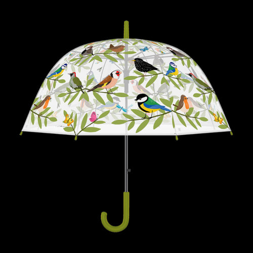 Set of 2 transparent umbrellas with charming bird print, automatic open/close, measuring 83 x 82 cm for stylish rain protection.