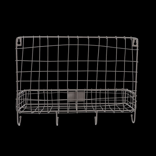 Sleek 29cm wire wall organizer made of durable iron, perfect for decluttering spaces while adding a trendy touch.