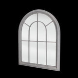 Arch mirror in metal, 88 x 69cm, designed like Saxon church windows, perfect for enhancing outdoor spaces.