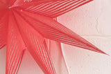 Elegant 60cm red star lantern lamp shade made from thick patterned paper, perfect for festive decor and delightful gifts.
