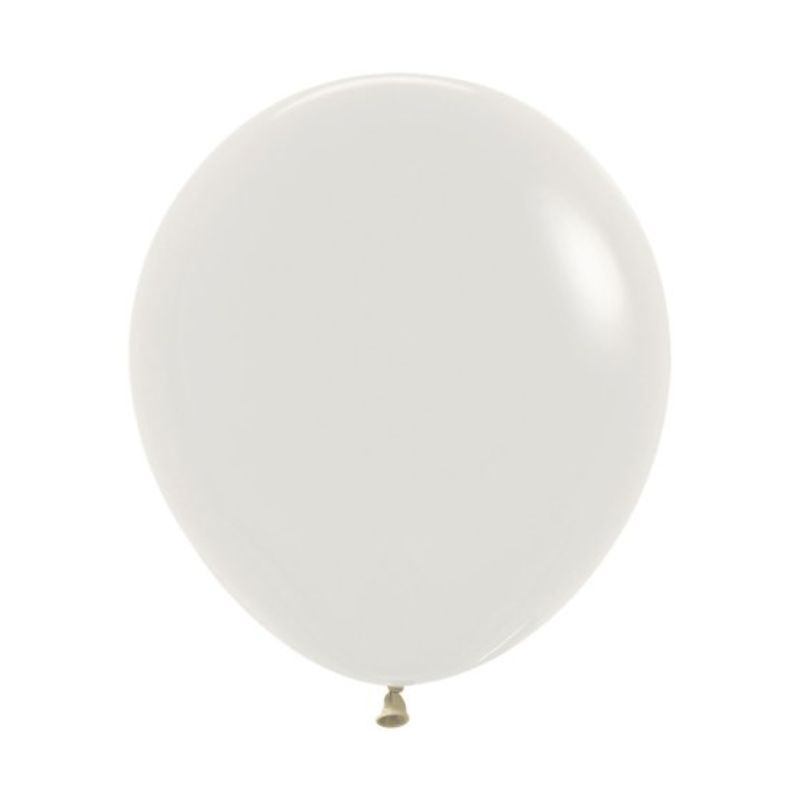 Pack of 6 Sempertex 45cm pastel cream latex balloons, perfect for elegant celebrations and eco-friendly decor.