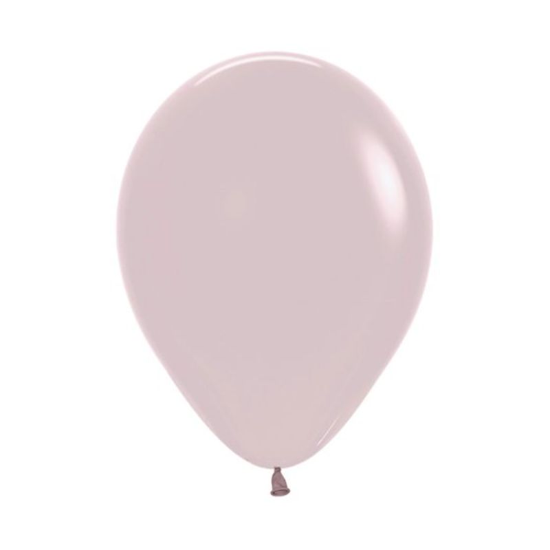 Pastel dusk rose latex balloons in a pack of 50, perfect for elegant event decor and versatile decorating options.