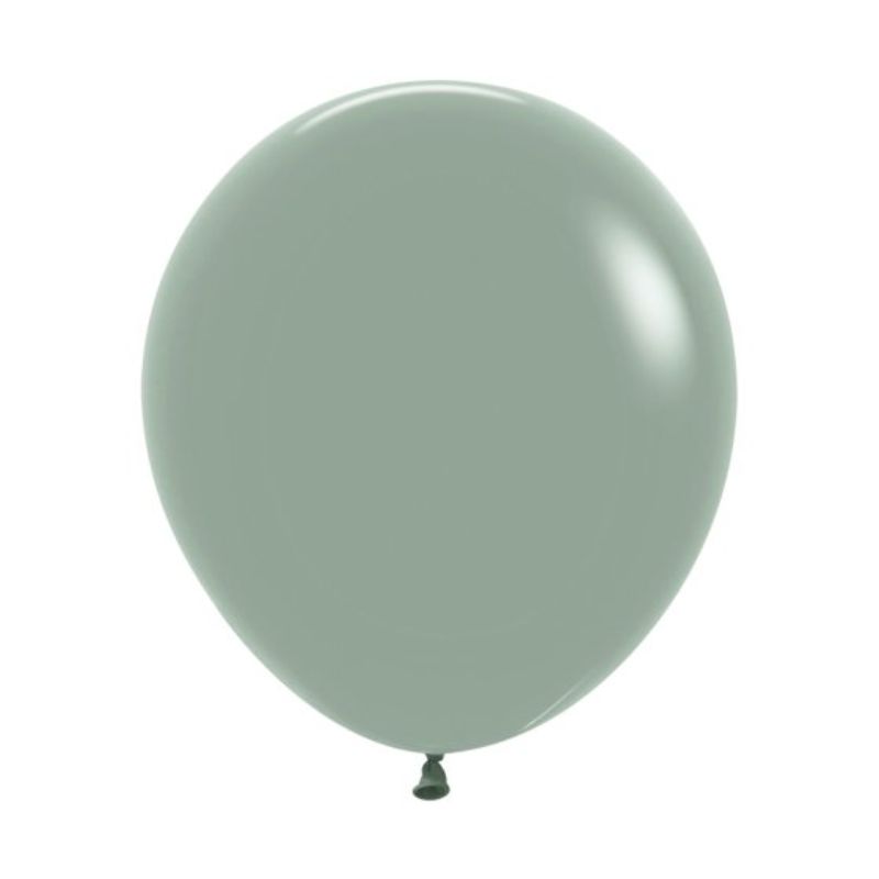 Pack of 6 Sempertex 45cm pastel dusk laurel green latex balloons, perfect for elegant party decorations and celebrations.