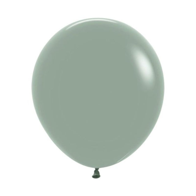 Pack of 6 Sempertex 45cm pastel dusk laurel green latex balloons, perfect for elegant party decorations and celebrations.