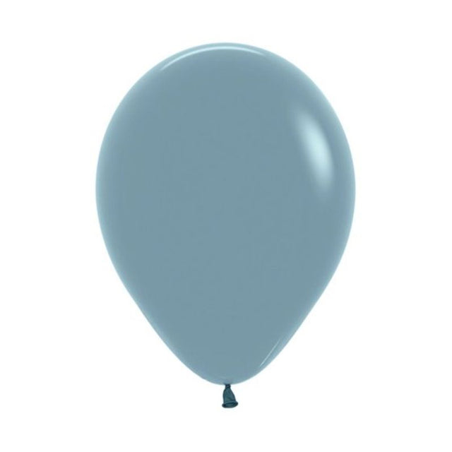 Pastel dusk blue latex balloons in a pack of 50, perfect for elegant celebrations and diverse color schemes.