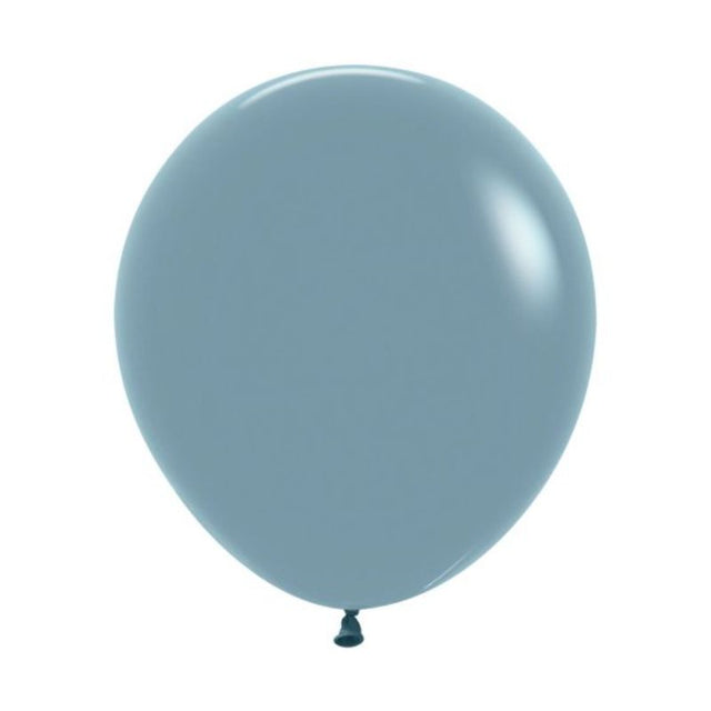 Pack of 6 Sempertex 45cm pastel dusk blue latex balloons, perfect for elevating any celebration with a dreamy touch.