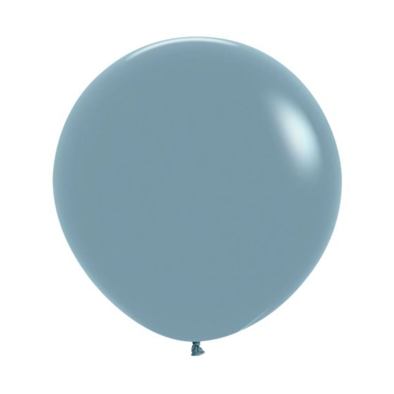 Pack of 3 Sempertex 60cm Pastel Dusk Blue Latex Balloons, perfect for elegant celebrations and durable for long-lasting decorations.