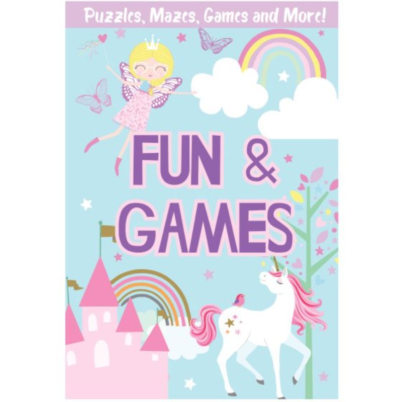 Colorful pack of 4 activity pads for girls, featuring puzzles, coloring pages, and interactive challenges for creative fun.