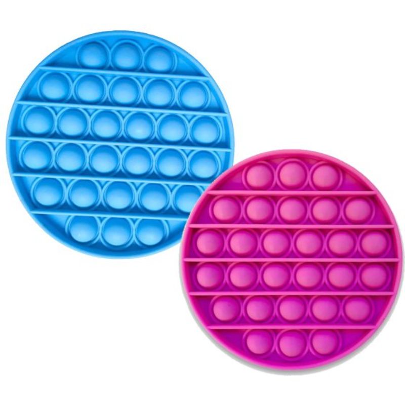 Vibrant pink and blue 10cm Circle Poppers for exciting celebrations, perfect for parties and festive occasions.