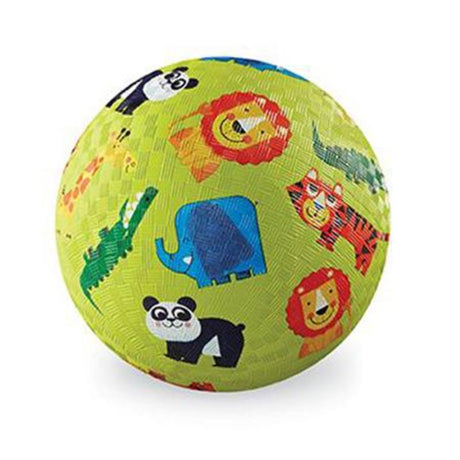 Set of 2 vibrant 7" playground balls featuring jungle animal designs, perfect for safe indoor and outdoor play for kids.