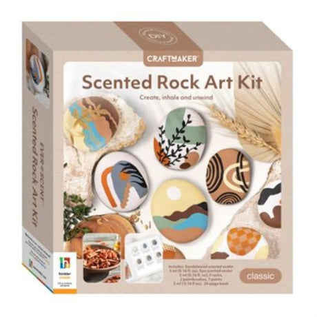 A set of 3 beautifully designed rocks for painting, blending art with calming aromatherapy for a serene crafting experience.