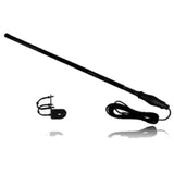 Heavy duty black bullbar mount antenna with 7 dBi gain for enhanced mobile connectivity, compatible with various devices.