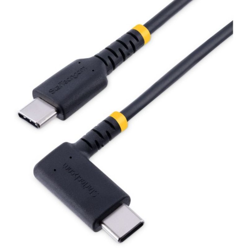 StarTech.com 6ft USB-C right angle charging cable, 60W PD, rugged aramid fiber for fast, durable connectivity.