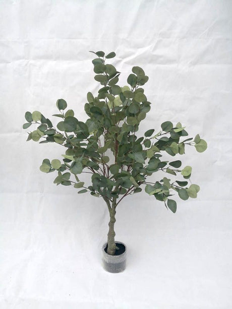 Lifelike 1.2m artificial eucalyptus tree in a stylish pot, perfect for enhancing indoor decor without maintenance.