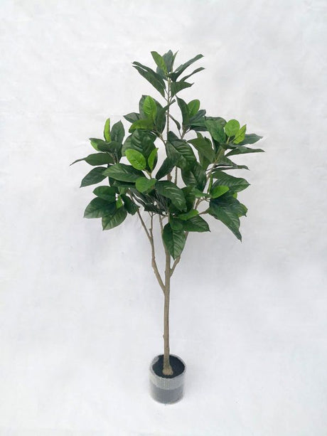 Lifelike 1.5m Artificial Rubber Tree in a sturdy pot, perfect for enhancing indoor spaces without maintenance.