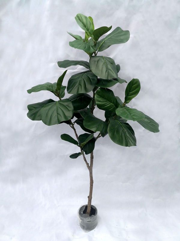 Lifelike 1.5m Artificial Fiddle Tree in pot, perfect for enhancing indoor decor with low-maintenance greenery.